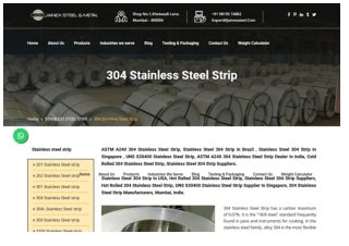 304 Stainless Steel Strip