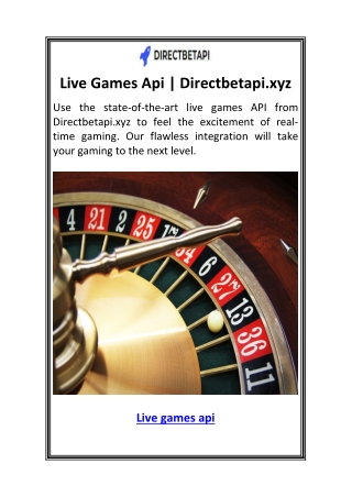 live games api directbetapi xyz
