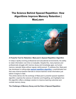the science behind spaced repetition