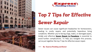 Top 7 Tips for Effective Sewer Repair