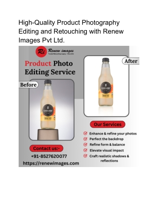 high quality product photography editing