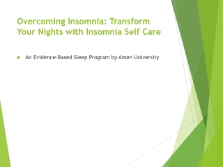 Overcoming Insomnia Transform Your Nights with Insomnia Self Care