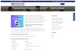 Mastering the CS Executive New Syllabus 2024: Essential Tips for Success