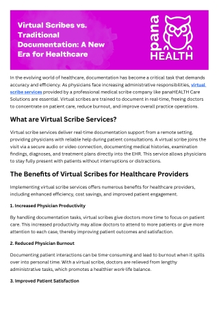 Virtual Scribes vs. Traditional Documentation A New Era for Healthcare