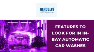 Features to Look for in In-Bay Automatic Car Washes