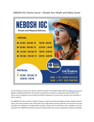 nebosh igc online course elevate your health