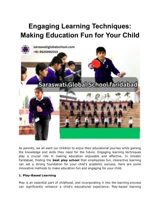 Engaging Learning Techniques_ Making Education Fun for Your Child