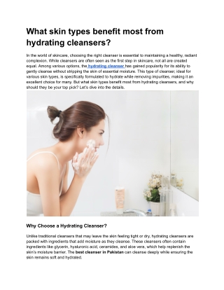 what skin types benefit most from hydrating