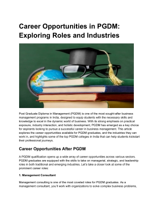 Career Opportunities in PGDM_ Exploring Roles and Industries