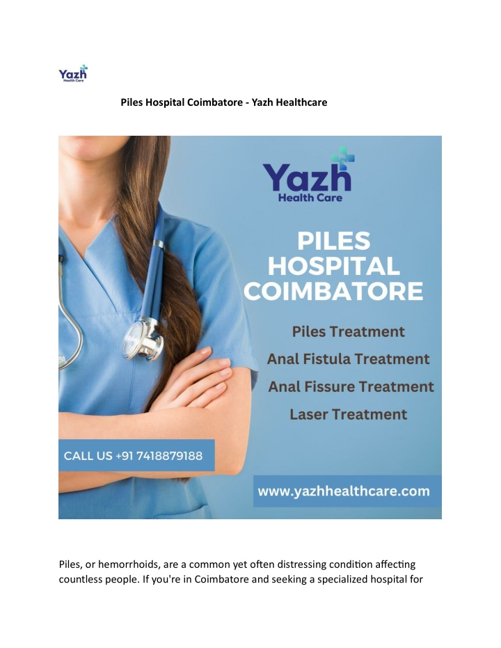 piles hospital coimbatore yazh healthcare