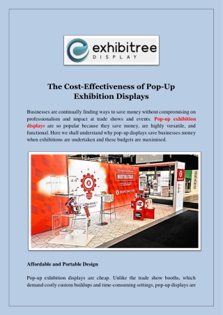 Pop Up Exhibition Displays -Exhibitree Display Services