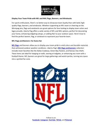 Display Your Team Pride with NFL and NHL Flags, Banners, and Windsocks