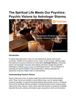 The Spiritual Life Meets Our Psychics_ Psychic Visions by Astrologer Sharma