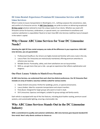 DC Limo Rental