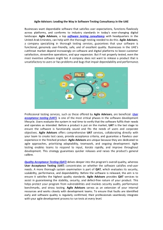 agile advisors leading the way in software