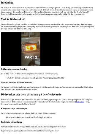 Dödsverket och dess påverkan på de efterlevande