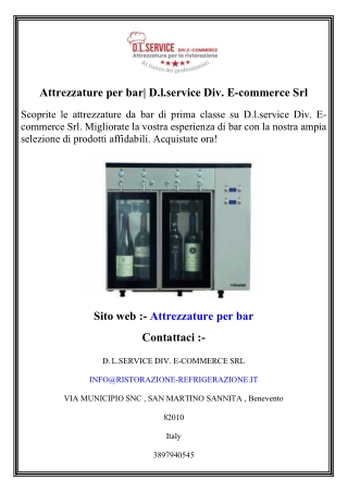 Attrezzature per bar  D.l.service Div. E-commerce Srl