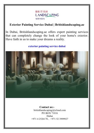 Exterior Painting Service Dubai  Britishlandscaping.ae