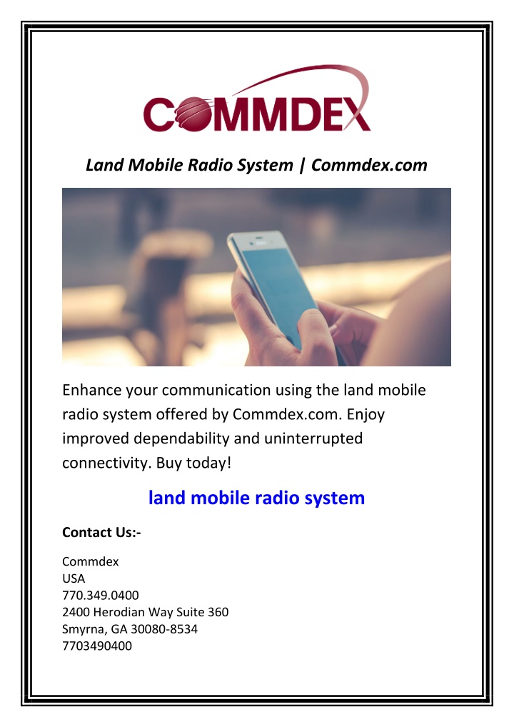 land mobile radio system commdex com