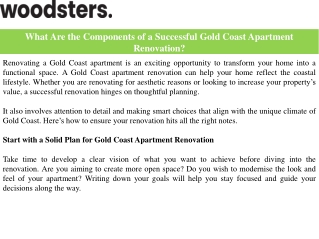 What Are the Components of a Successful Gold Coast Apartment Renovation?