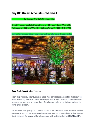 Buy Old Gmail Accounts- Old Gmail