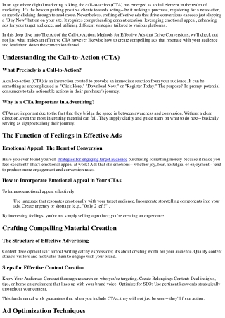 ** The Art of the Call-to-Action: Strategies for Effective Ads that Drive Conver