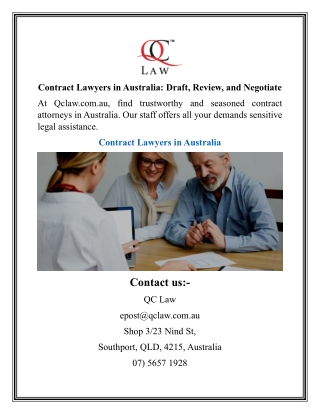 Contract Lawyers in Australia Draft, Review, and Negotiate