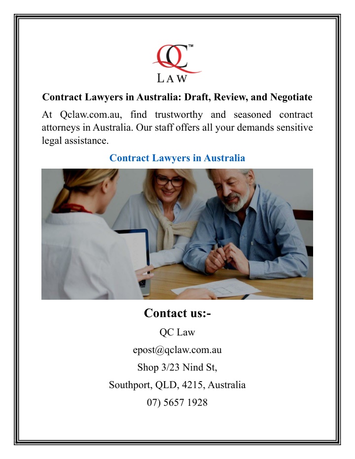 contract lawyers in australia draft review