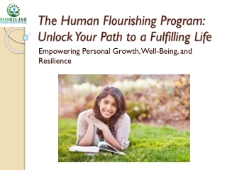 the human flourishing program unlock your path to a fulfilling life
