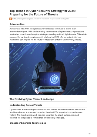 Top Trends in Cyber Security Strategy for 2024 Preparing for the Future of Threats