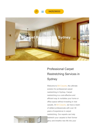 Carpet Restretching Sydney