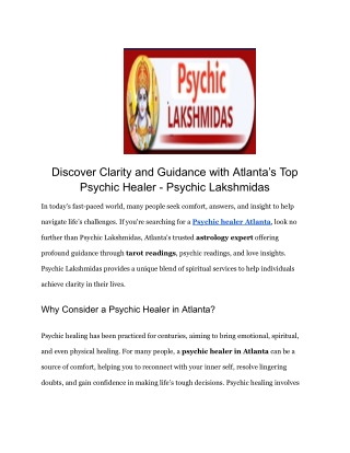 discover clarity and guidance with atlanta