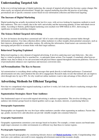 understanding targeted ads