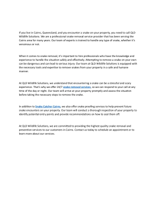 Fauna Spotter Catcher Queensland