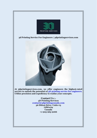 3d printing service for engineers