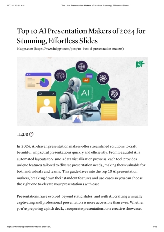 Top 10 AI Presentation Makers of 2024 for Stunning, Effortless Slides