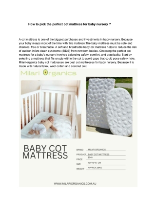 how to pick the perfect cot mattress for baby