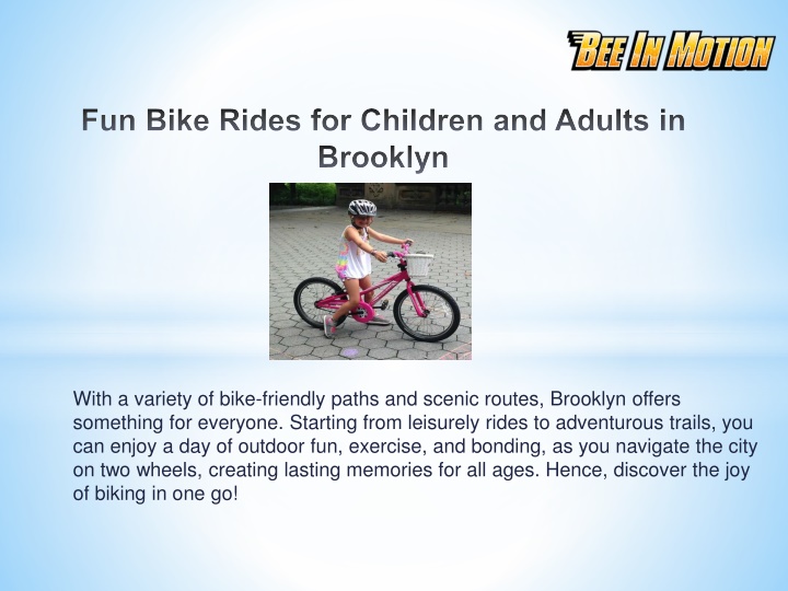 fun bike rides for children and adults in brooklyn