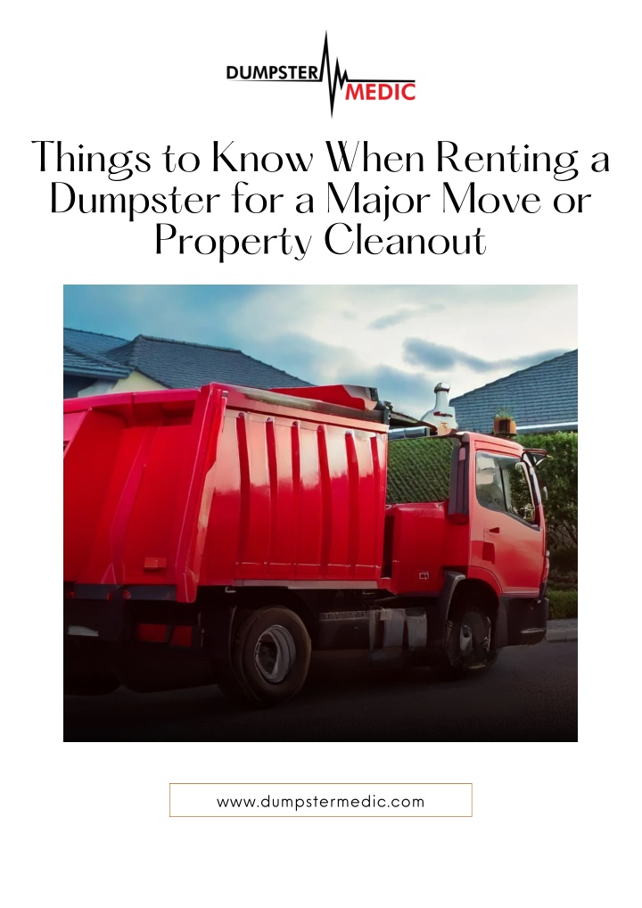 things to know when renting a dumpster