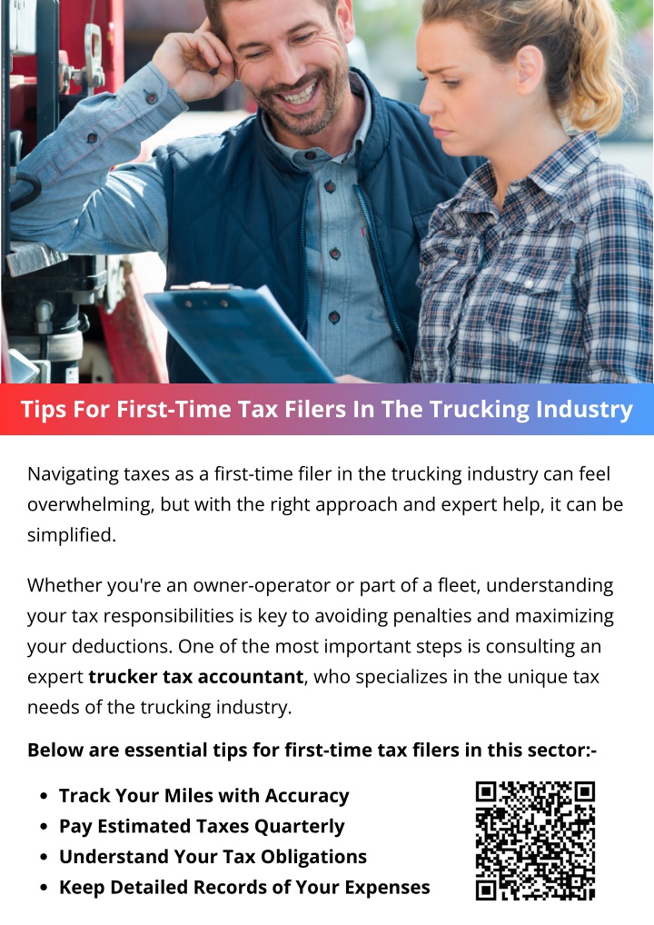 tips for first time tax filers in the trucking