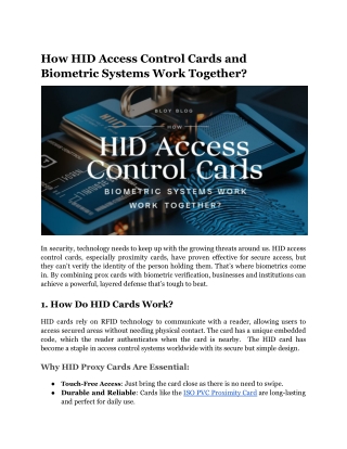 how hid access control cards and biometric