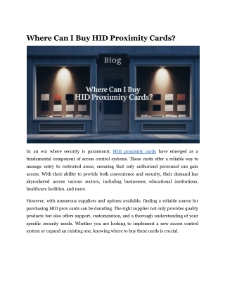 where can i buy hid proximity cards