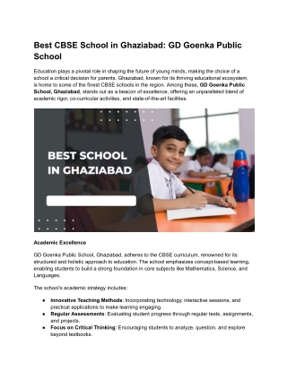 Best CBSE School in Ghaziabad_ GD Goenka Public School