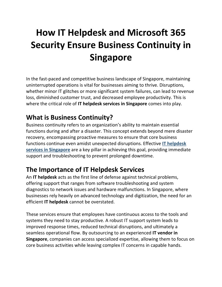 how it helpdesk and microsoft 365 security ensure