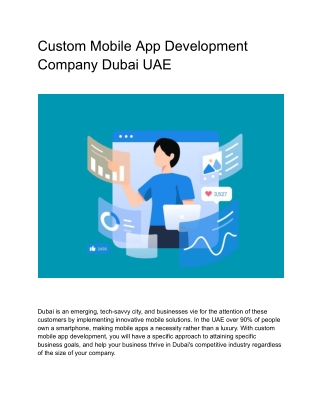 Custom Mobile App Development Company Dubai UAE