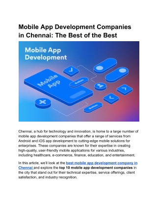 mobile app development companies in chennai