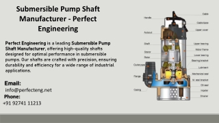 Submersible Pump Shaft Manufacturer - Perfect Engineering