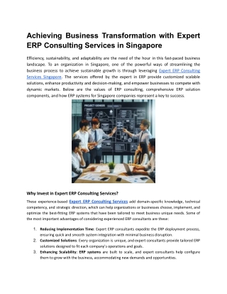achieving business transformation with expert