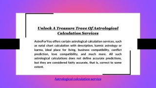 Unlock A Treasure Trove Of Astrological Calculation Services