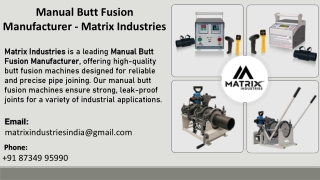 manual butt fusion manufacturer matrix industries